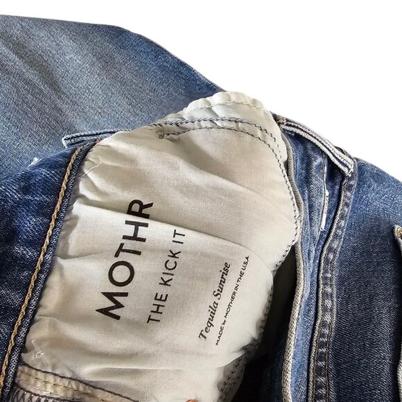 MOTHER The Kick It Jeans in Tequila Sunrise, High Rise, Straight Leg, Size 28 - Picture 12 of 12